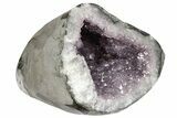 7" Purple Amethyst Geode With Polished Face - Uruguay - #199721-1